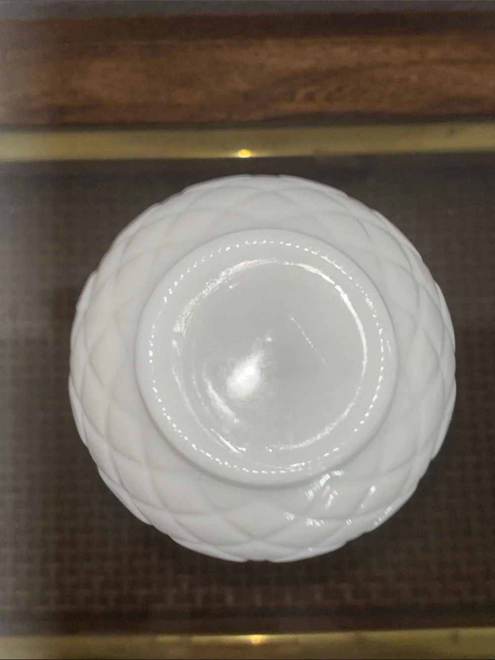 White Milk Glass Quilted Bud Vase - Unbranded